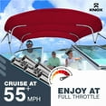 thumbnail image 2 of Knox B44-T44D 8 ft. x 54 x 54-60 in. 4-Bow Boat Bimini Top - 900D Marine Canvas - Burgundy, 2 of 7
