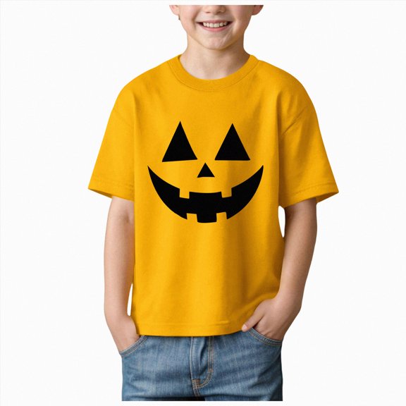 Tween Boys Halloween Shirt for 11t 12t Pumpkin Smile Prints Crewneck Halloween Fashion Trendy Tees Toddler to Youth Boys Clothes Size 11-12 Years