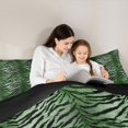 thumbnail image 5 of Homewish Boys Girls Zebra Print Full Size Comforter Sets 3-Piece,Abstract Geometric Stripes Bedding Comforter Set,Black Green Lightweight Bedding Sets,Ultra Soft Home Decor,Reversible, 5 of 8