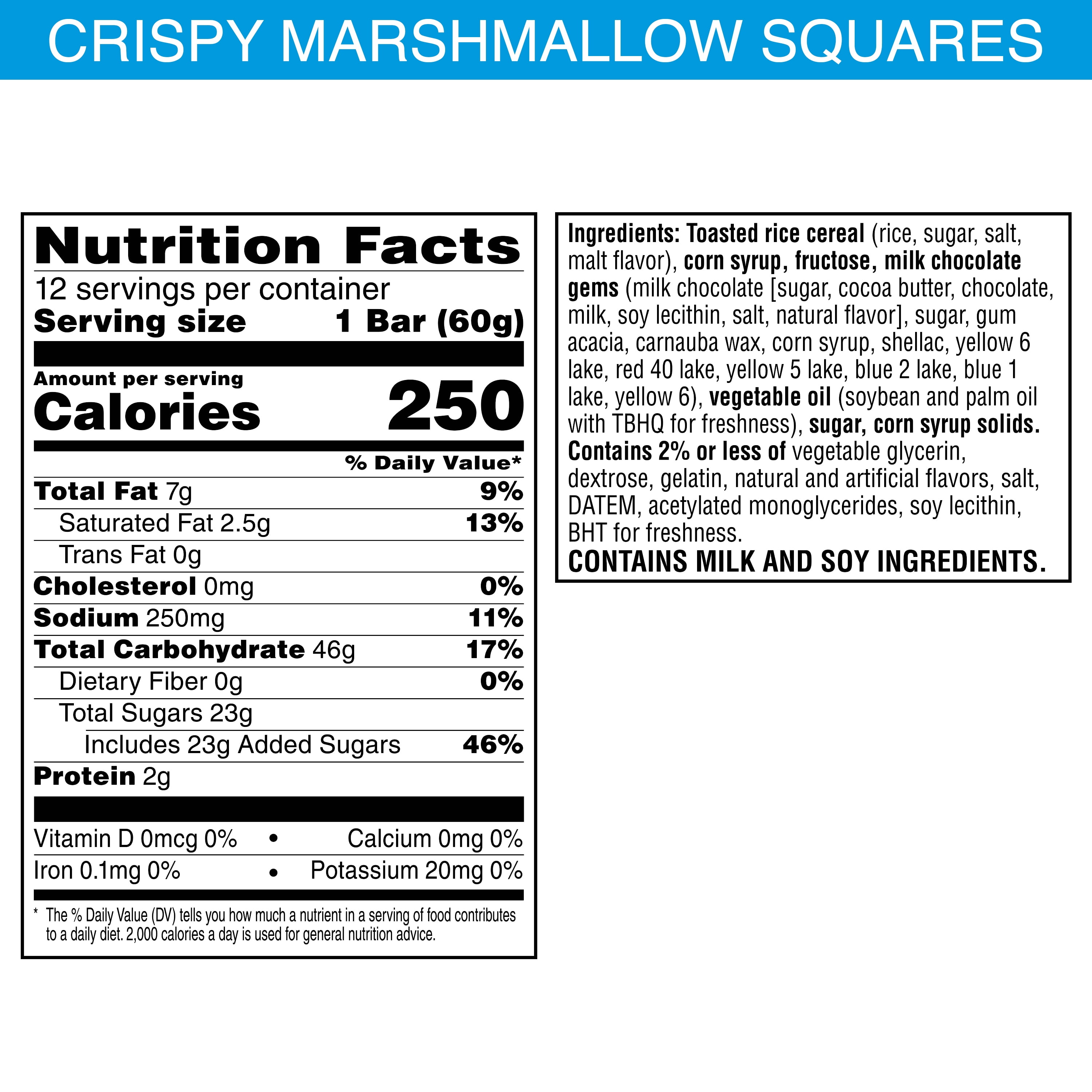 Kellogg's Rice Krispies Treats Squares Rainbow Mega Bar 25.3oz
