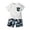 White, variant on HCYSFG Boys Tropical Leaf Print Outfit Sets 2 Piece Short Sleeve Crewneck Clothing Sets Pocket T Shirt And Shorts Matching Sets