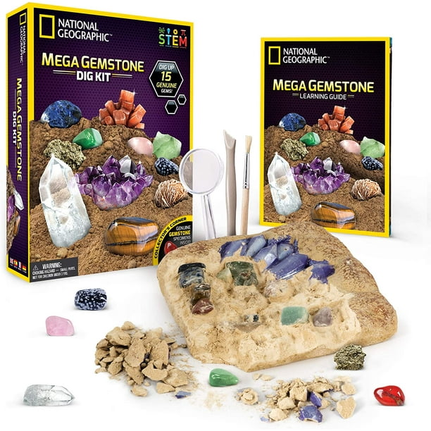 koper binnen Nu al NATIONAL GEOGRAPHIC Mega Gemstone Dig Kit – Dig Up 15 Real Gems, STEM  Science & Educational Toys make Great Kids Activities - Walmart.com