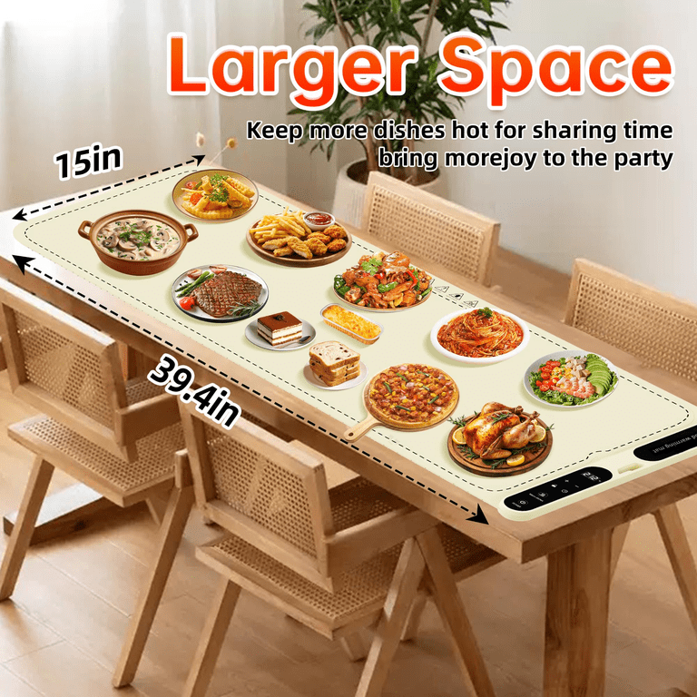 MQ Food Warming Mat, 39.4" x 15", 7-Level Temp photo 8