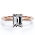 thumbnail image 1 of JeenMata Anillo Minimalista con Corte Esmeralda de 1 Quilate y Engaste en Garra para Mano Derecha, Chapado en Oro Rosa de 18 K sobre Plata, 1 of 6