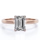 thumbnail image 1 of JeenMata Anillo Minimalista con Corte Esmeralda de 1 Quilate y Engaste en Garra para Mano Derecha, Chapado en Oro Rosa de 18 K sobre Plata, 1 of 6