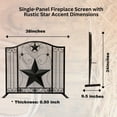 thumbnail image 3 of Single Panel Fireplace Screen Decorative with Rustic Black Star Detail - Stand Alone Fireplace Cover Metal Mesh Screen - Home Decor Firescreen for Cabin, Lodge, and Western Country Style, 3 of 7