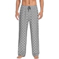 thumbnail image 2 of Kdxio Gray Plaid Print Men's Sleep Pajama Pant Lounge Pants with Pockets, 2 of 8