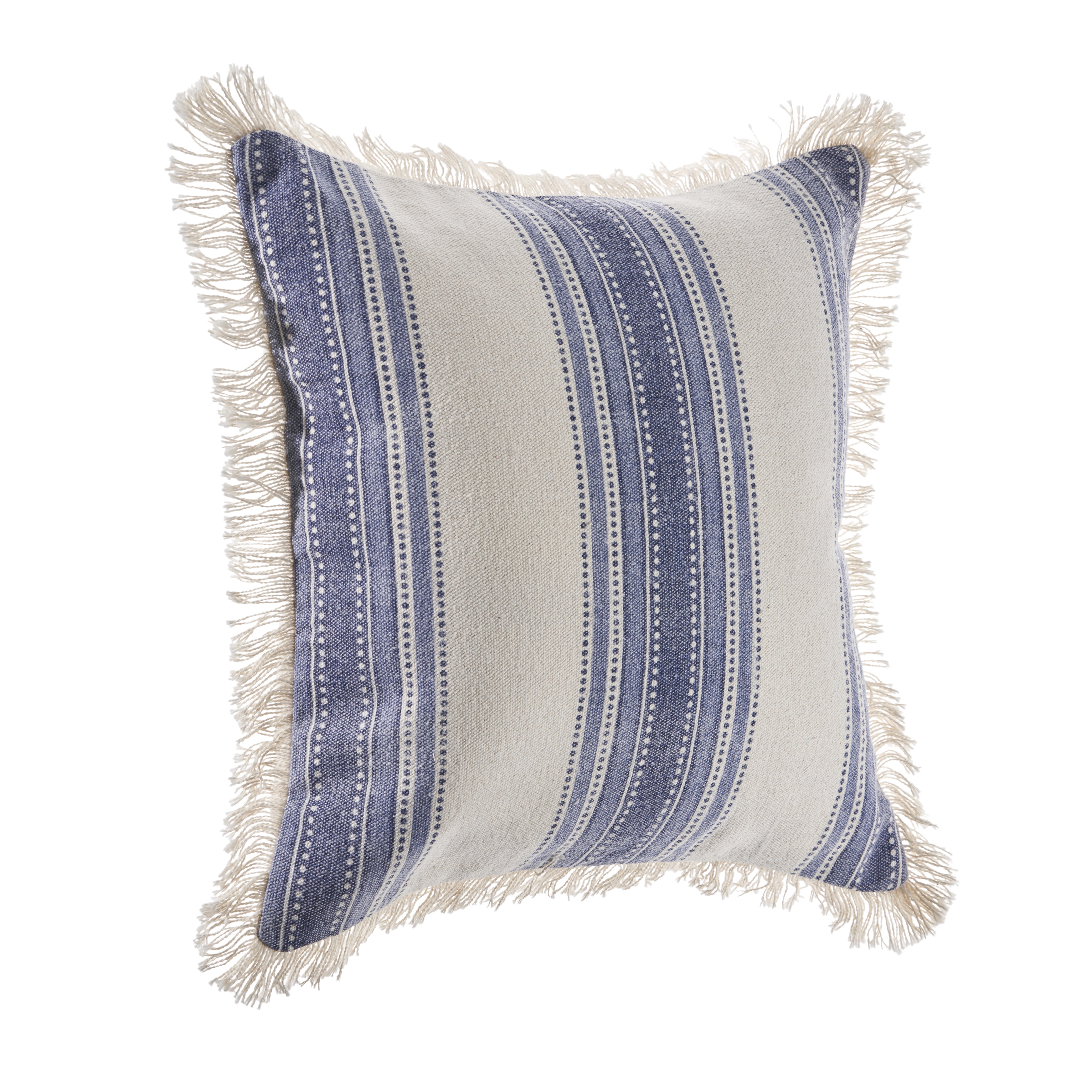 Ox Bay Surey Navy/Ivory Striped Cotton Adult Decorative Throw Pillow