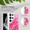 thumbnail image 5 of Aesthetic Funda para Samsung Galaxy S22 Ultra Case Clear Silicone for Women Girls, Cute Phone Case Samsung S22 Ultra Case Glitter Pink Shockproof and Bumpers Cover (Pink), 5 of 14