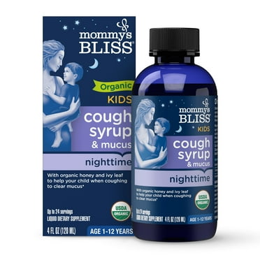 Mommy's Bliss Kids, Organic Cough Syrup, over the Counter Medicine, Night Time, 4 fl oz