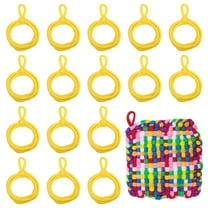 Uxcell 100 Pcs Potholder Loom Refill Loops, Elastic Potholder Weaving Refill Loops Knitting Kit Supplies in Rainbow Colors for Girls DIY Crafts 7" Weaving Loom, Yellow