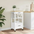 thumbnail image 3 of vidaXL Kitchen Trolley MONZA 18.9"x15.7"x34.8" Solid Wood Pine, 3 of 8