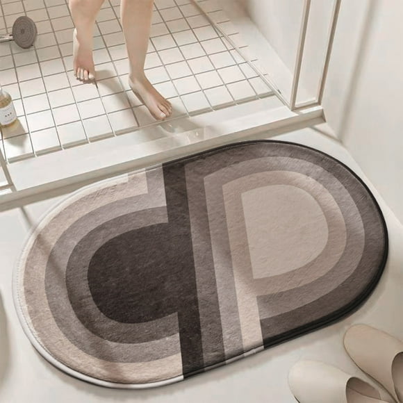 Wzzjkit Geometric Patterned Carpet Bathroom Door Entry Mat Non-slip Absorbent Floor Mat Step Mat