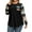 Black, variant on ZXSXSY Women Plus Size Round Neck Short Sleeves Colorblock Tunic Shirt XL-5XL