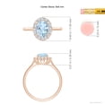 thumbnail image 4 of ANGARA Natural Oval 1 ct Aquamarine Ring with Floral Diamond Halo in 14K Rose Gold for Women (Size-8x6mm) | March Birthstone, Birthday, Anniversary, Jewelry Gift for Women | Natural Aquamarine Ring, 4 of 9