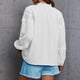 thumbnail image 4 of Mujeres Encaje crochet túnica Tops V Masajeadores de cuello largo linterna manga gasa Blusas punto suizo cordón Camisas, 4 of 6