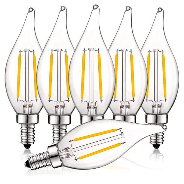 Luxrite E12 Vintage Candelabra Dimmable LED Light Bulbs 4W (40W