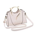 thumbnail image 2 of Bolso bandolera de moda para mujer, impermeable, de piel sintética, ideal para ir de compras. Blanco, 2 of 9