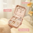 thumbnail image 5 of Casegrace Mini Travel Jewelry Box for Women Girl Leather Gift Display Jewellery Case Earrings Ring Necklace Jewelry Storage Organizer, 5 of 7