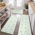 thumbnail image 2 of Light Blue Daisy Flower Pattern Kitchen Rugs Sets Of 3,Kitchen Runner Rugs Non Skid Washable,Decorative Kitchen Floor Mats for Kitchen,Sink,Laundry,17"x30"+ 17"x47" + 17"x59", 2 of 6