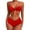 Red, variant on WIZUTIZ Women's Tankini Swimsuits 2 Piece Push Up Adjustable Spaghetti Strap Swim Top with Mid Rise Swim Shorts Twist Front Pleated Bikini Solid Swimsuit Sleeveless V-Neck Swim Suits Vacation Black