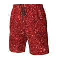 thumbnail image 5 of Naloa Red Glitter Men's Beach Shorts, Surfing shorts, Swim trunks, Quick Dry Swim Trunks for Surfing Beach Fun - Large, 5 of 9