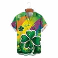 thumbnail image 5 of Awdenio Tshirts Shirts for Men St Patricks Day Shirt Shamrock Printed Retr Short Sleeve Casual Button Down Holiday Shirts, 5 of 6