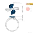 thumbnail image 5 of ANGARA Natural 3.8 ct London Blue Topaz Two-Stone Bypass Ring in 14K White Gold for Women (Size-9x7mm) | November Birthstone, Anniversary, Jewelry Gift for Women | Natural London Blue Topaz Ring, 5 of 10