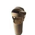 thumbnail image 6 of Bamboo Script-10 Womens Open Toe Chunky Heel Slingback Nubuck Platform Sandals NUDE 9, 6 of 6