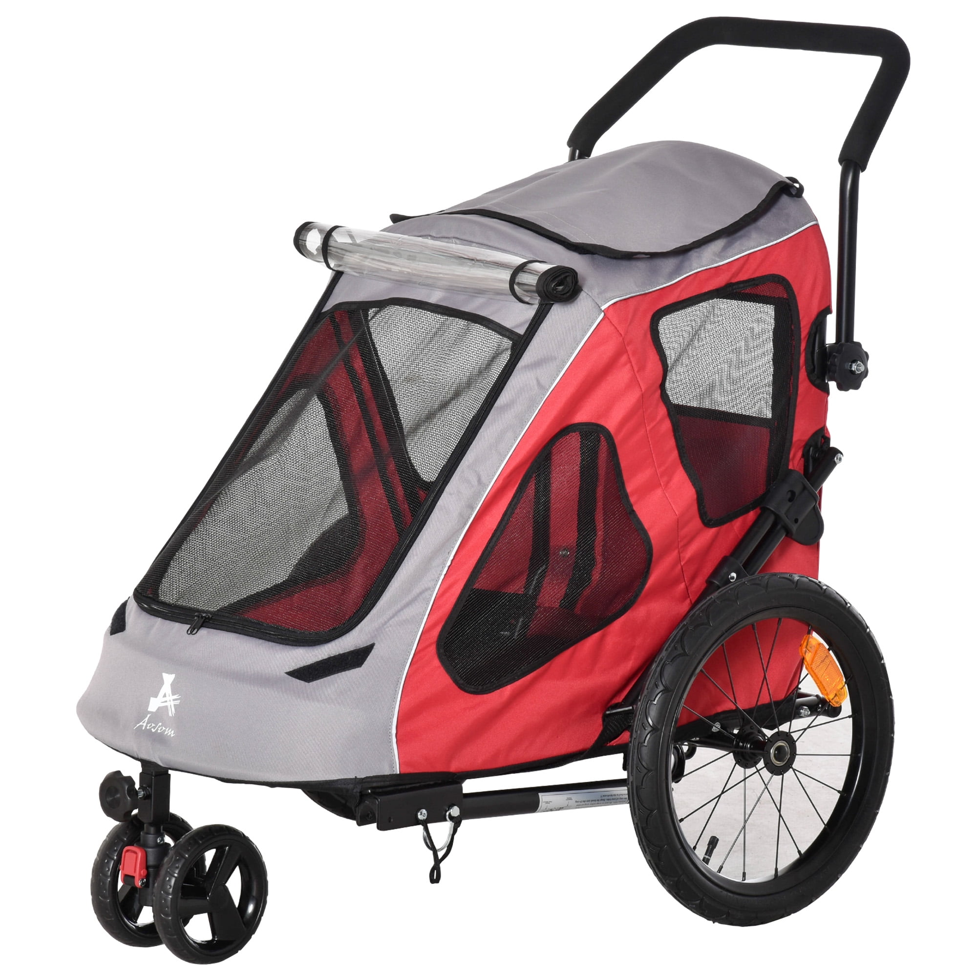 Aosom Dog Bike Trailer 2In1 Pet Stroller Cart Bicycle Wagon Cargo
