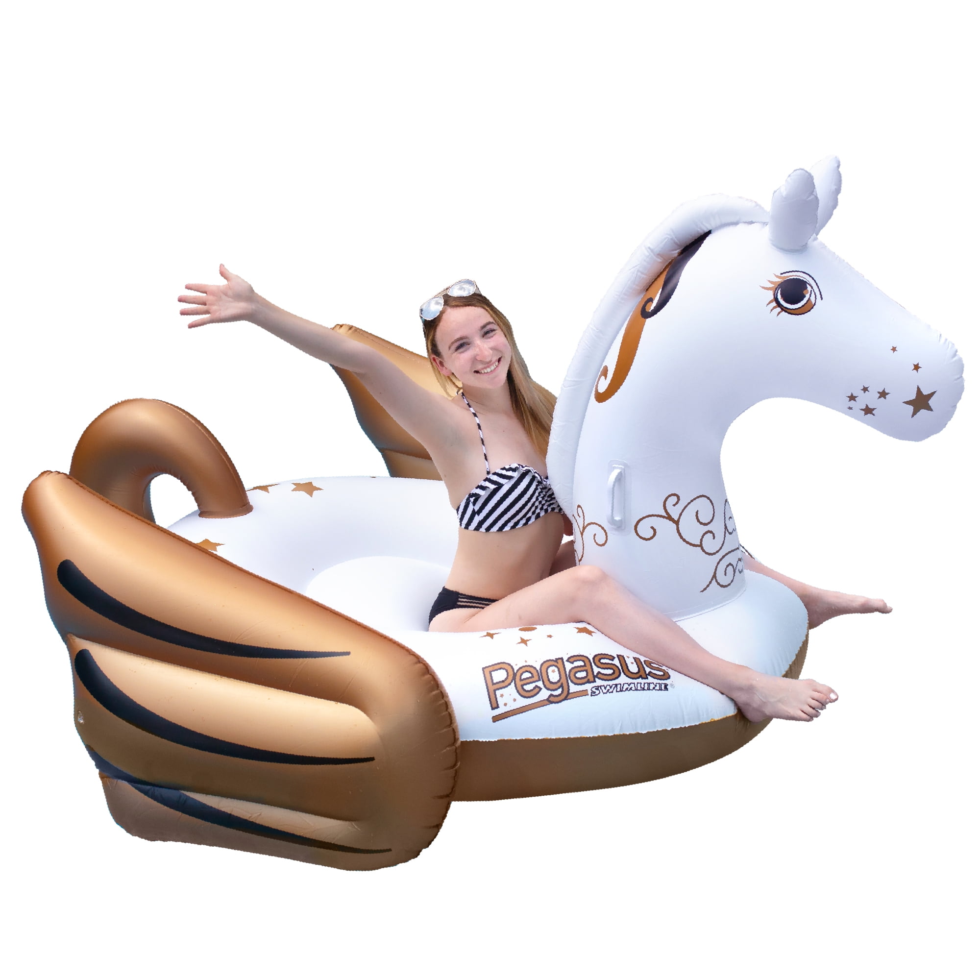 Swimline Giant Pegasus & Unicorn Swimming Pool Horse Animal Ride On Float Combo