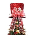 thumbnail image 3 of xiaxaixu Christmas Tree Topper Hat, Christmas Tree Decorations Collapsible Top Hat with Bow Ribbon for Winter Holiday Party Decor, 3 of 8