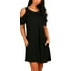thumbnail image 3 of Vestido de mujer Nikou negro de moda con cuello redondo holgado en forma de A manga corta M, 3 of 12