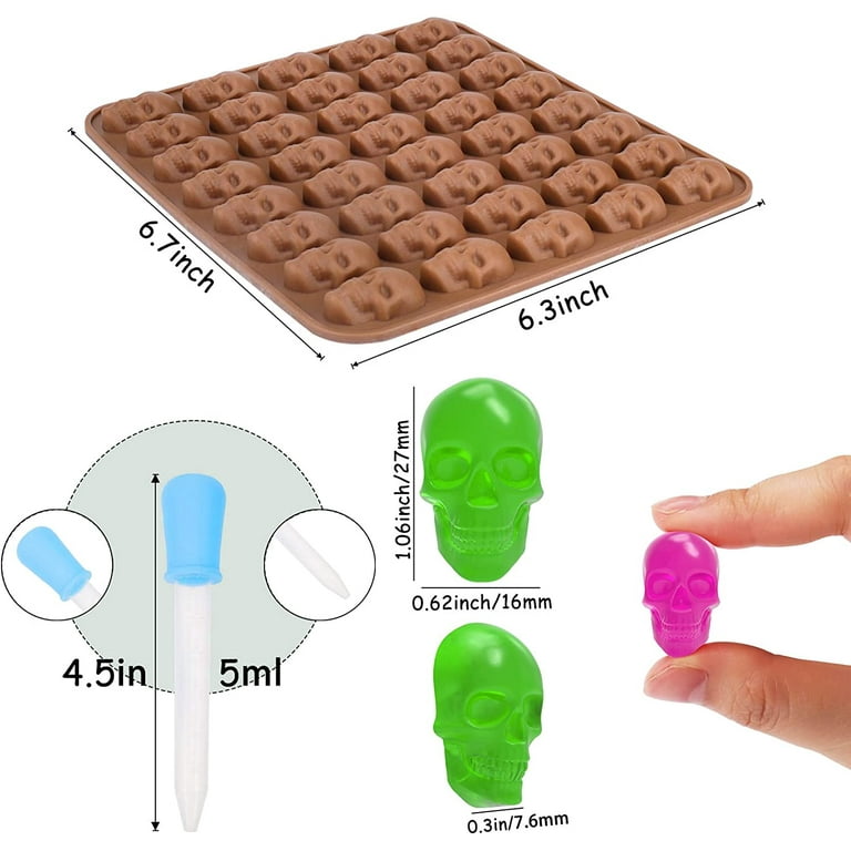 Botrong Silicone Candy Mold,Silicone Gummy Bear Chocolate Mold Candy Maker  Ice Tray Jelly Moulds with 1 Dropper for DIY Candy, Jelly, Cookie,  Chocolate, Flavored Ice - 53 Cavities per Tray 