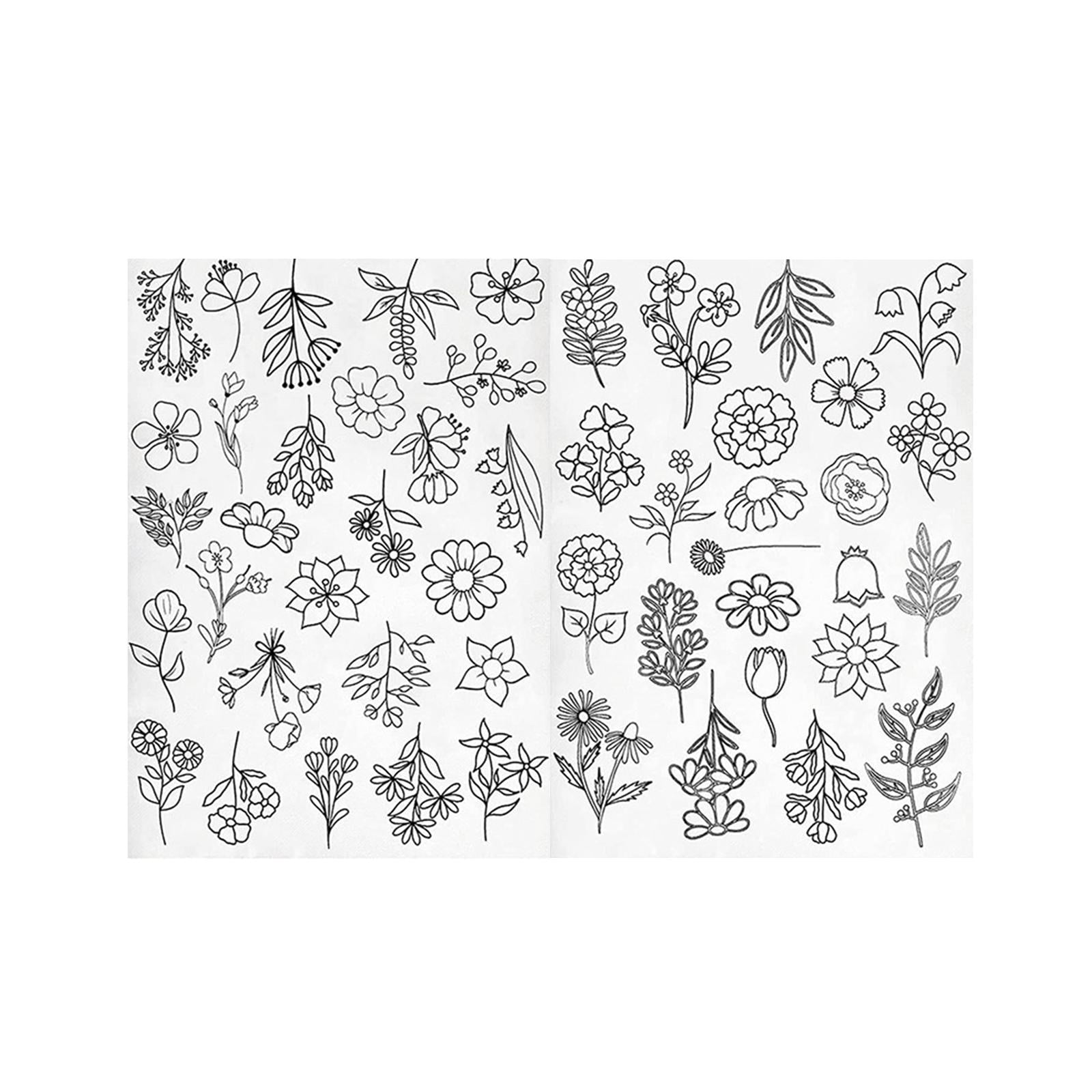 A4 Flower And Leaf Embroidery Water soluble Graphic Backing - Temu