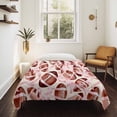 thumbnail image 4 of Pink Football Ribbon Large Tapestry for Bedroom Wall Hanging Tapestry, Modern Game Ball Watercolor Ceiling Backdrop Tapestries Poster Blanket Wall Decor for Teens Room Living Room Dorm 86" x 104", 4 of 8