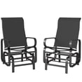 thumbnail image 7 of Outdoor Gliding Lounge Chair Set of 2 – Patio Glider with High Back & Ergonomic Head Support, Weather-Resistant Mesh, Smooth Glide Mechanism for Backyard Garden Porch, 7 of 7