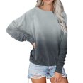 thumbnail image 1 of Hauts pour Femmes 2023 T-shirt Décontracté à Manches Raglan Col Rond Automne Hiver pour Femmes, Couleur Dégradée, Haut Ample Décontracté, Hauts d'Été Mignons pour Femmes en Liquidation, 1 of 4