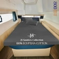 thumbnail image 2 of JS Sanders Universal V Berth 3 Piece 100% Egyptian Cotton 800TC V Berth Bedding Fits mattresses up to 8” Depth Durable & Easy Washable - Great Gift for Boaters Dark Gery, 2 of 8