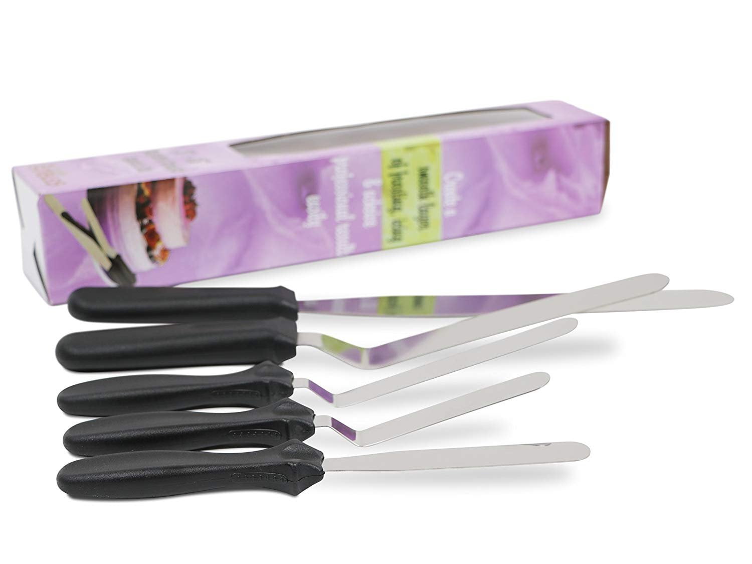 Cake Decorating Spatula Set of 3. Offset Spatulas & Straight Icing Spatula 11" & 9" Stainless