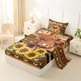 thumbnail image 2 of jejeloiu Aztec Highland Cow Sunflower Art Twin Sheet Sets Kids,Western Farm Print Bedding For Boy,3pcs, 2 of 6