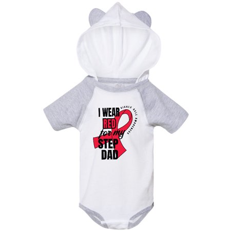 

Inktastic Sickle Cell Awareness I Wear Red For My Step Dad Gift Baby Boy or Baby Girl Bodysuit