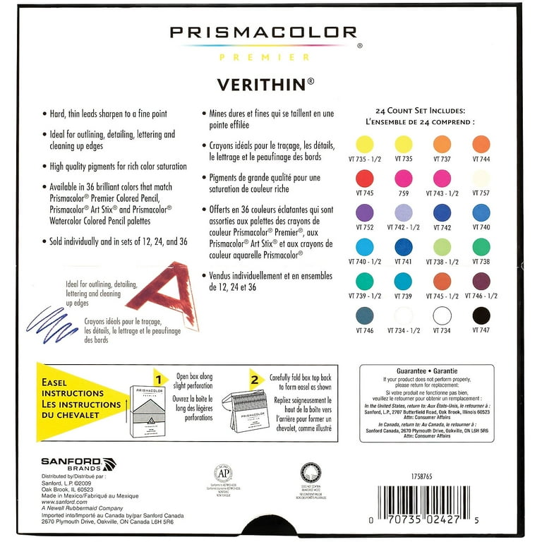 Prismacolor 24-count Verithin Colored Pencils - 9587546