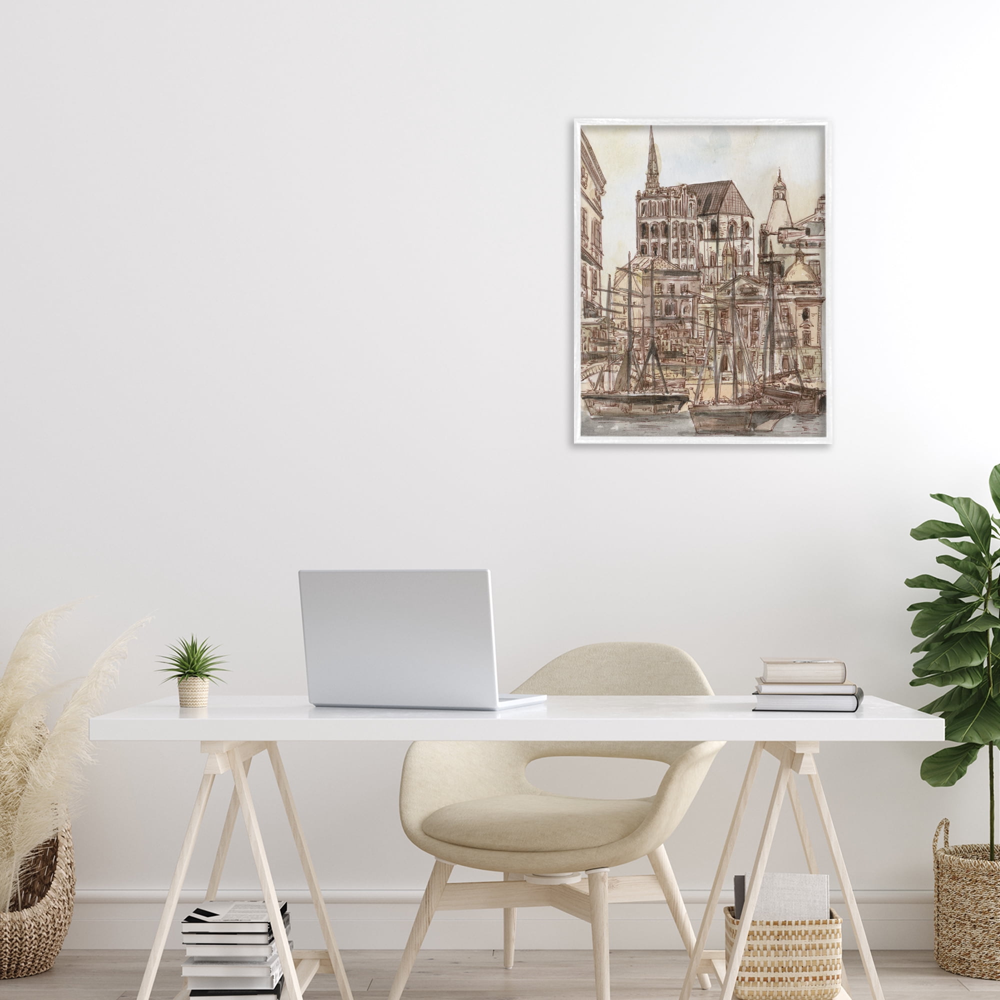 Stupell Industries Harbor of Salted Remnants White Framed Giclee Art, design by Melissa Wang