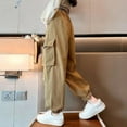 thumbnail image 6 of Taqqpue Girls Cargo Pants Loose Streetwear Hip Hop Dance Cotton Cargo Jogger Pants Cargo Casual Elastic Waist Sweatants with Pocket for Girls 5-16 Years, 6 of 7