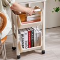 thumbnail image 2 of Portable Bookshelf Multi-functional With Wheels Storage Rack Living Room Home Home, 2 of 5
