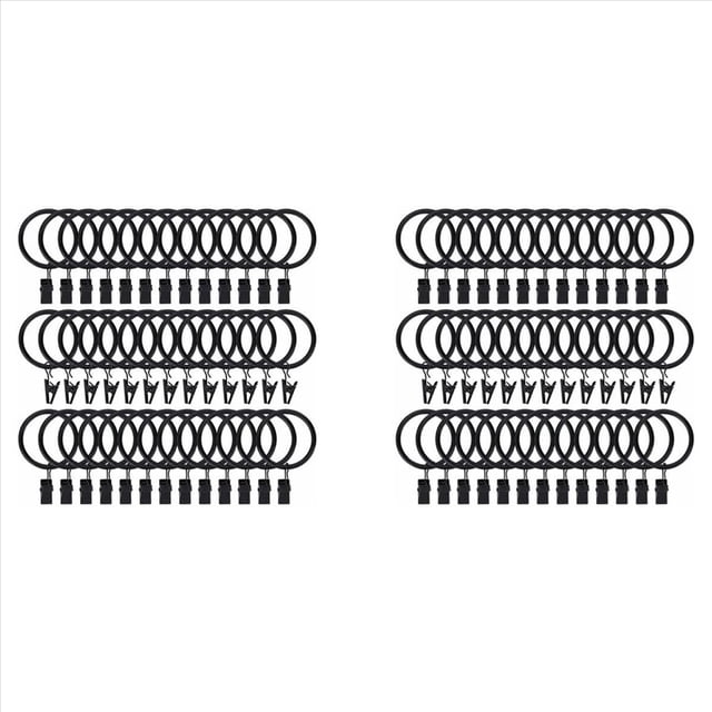 80 Anillos de Cortina de Metal de Acero Inoxidable Mate para Cortinas una Prueba de Herrumbre con Clips, Anillos para Cortinas (Diámetro Interior de 1,5 Pulgadas)