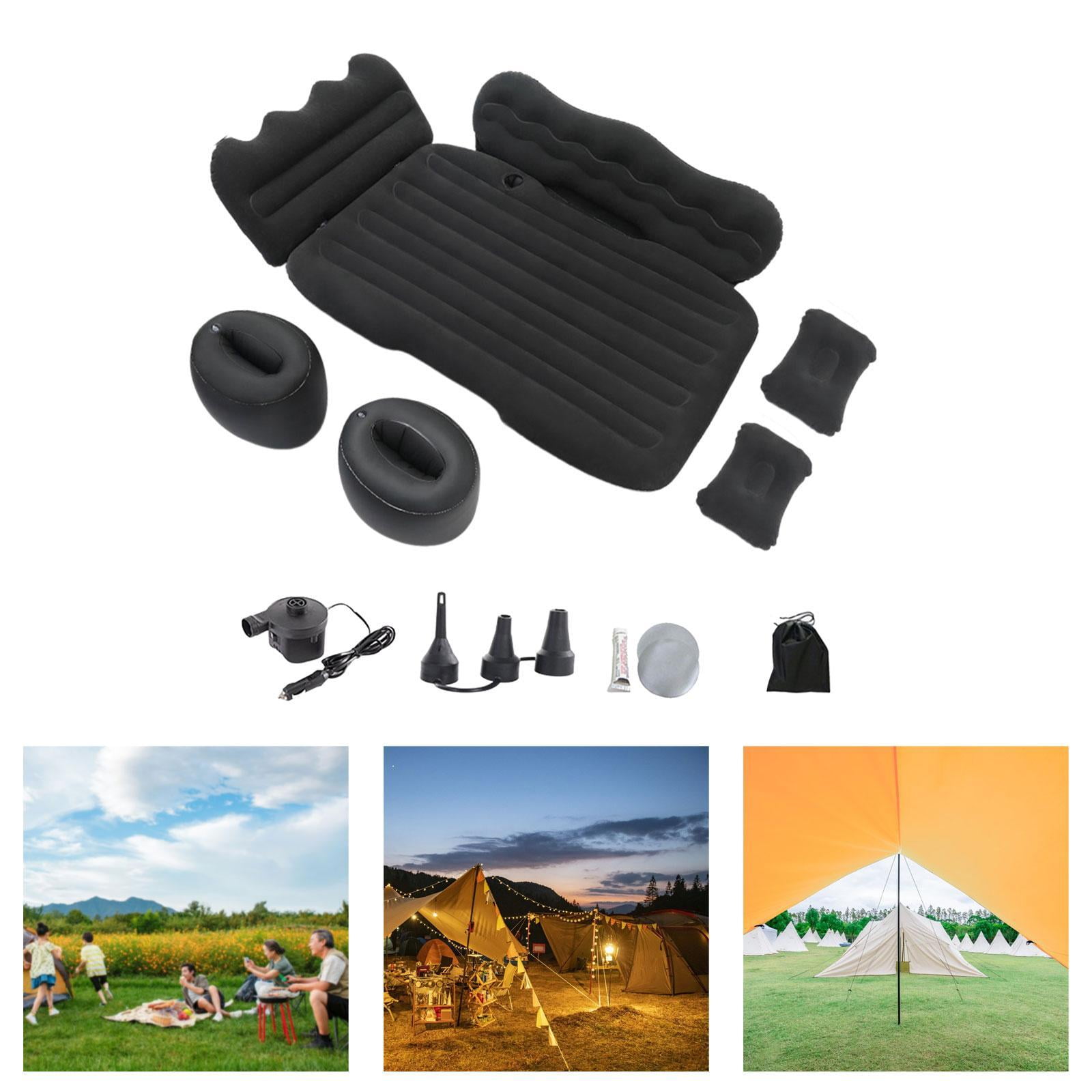 Wswqop Generic Inflatable Car Air Mattress Backseat Sleeping Bed Pillow Automotive Road Black