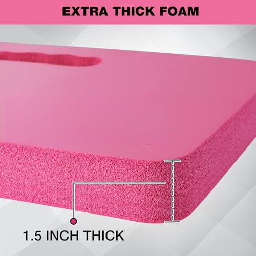 Extra Thick Kneeling Pad, Soft Foam Cushioning for Knee, Large Foam Kneeler Mat for Gardening, Bathing Baby, Workout Supplies, 17.5 x 11 x 1.5 in, Pink