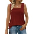 thumbnail image 2 of Ahuyic Womens Plus Size Sleeveless Top,Summer Casual Blouse For Women,Fashionable Women's Spring And Summer Casual Solid Color V-Neck Sleeveless, 2 of 5
